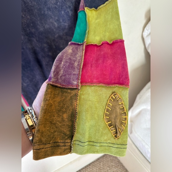 Anthropologie Colorful Patchwork Long Sleeve Top - Picture 8 of 10